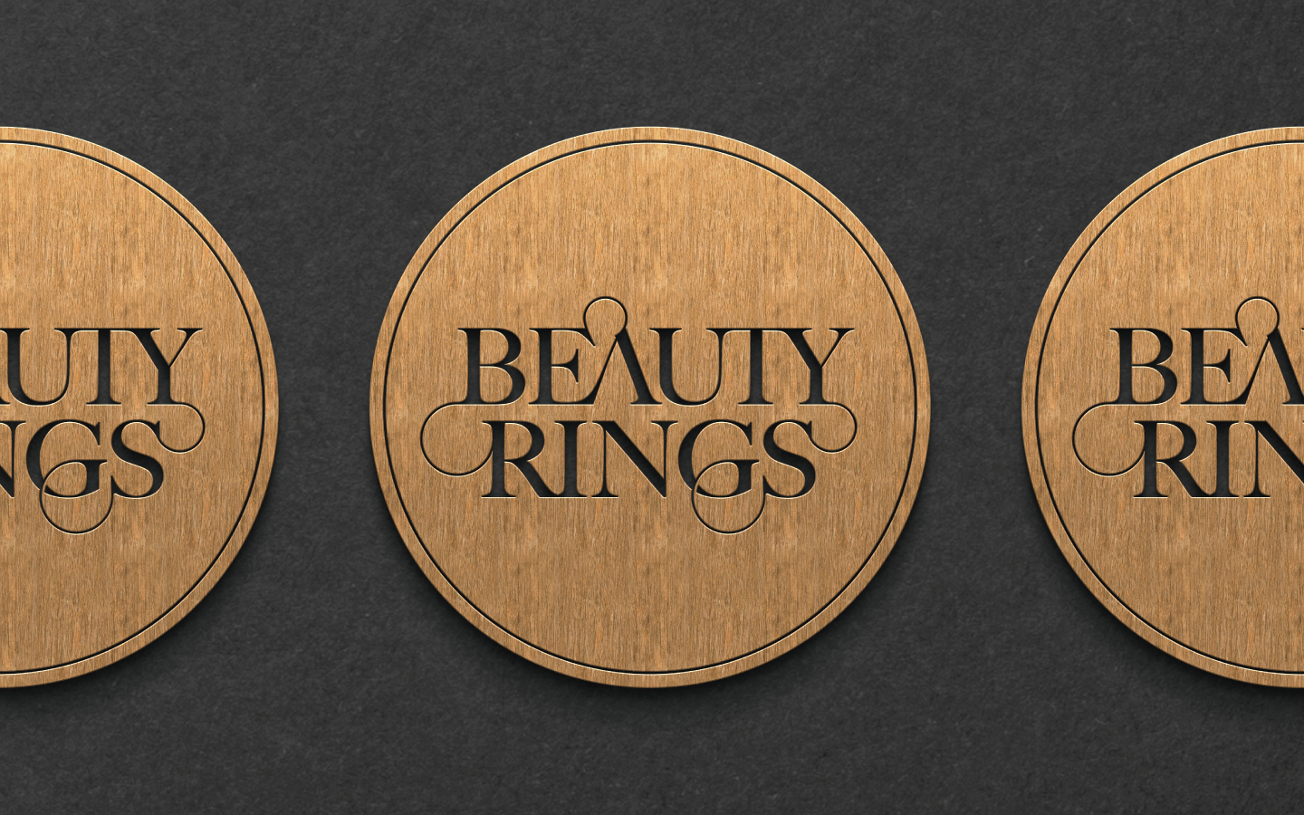 Design de logotipo e identidade visual corporativa e comunicação gráfica da marca Beauty rings