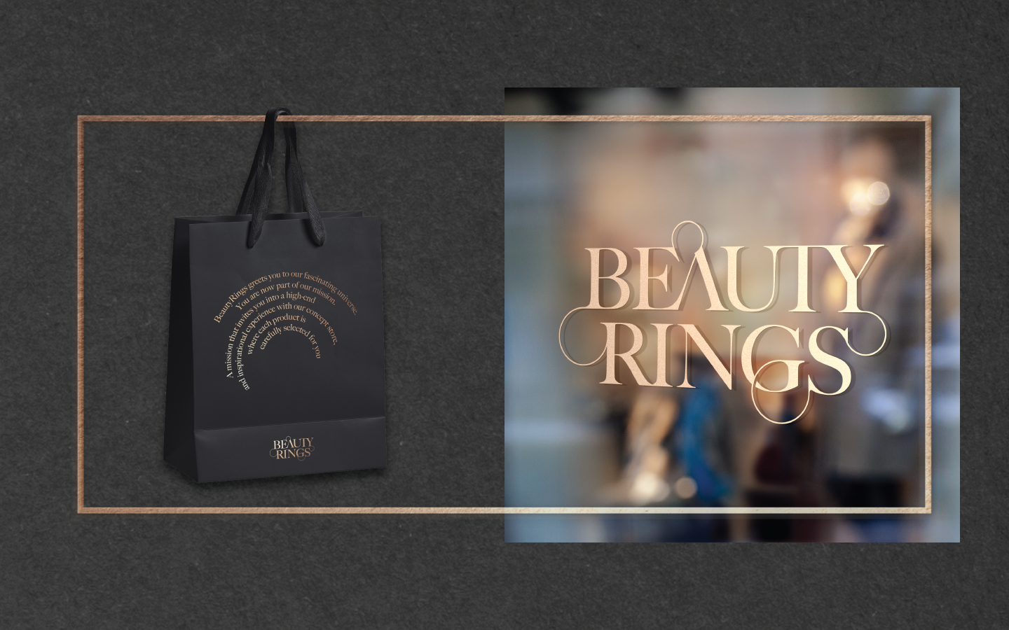 Design de logotipo e identidade visual corporativa e comunicação gráfica da marca Beauty rings