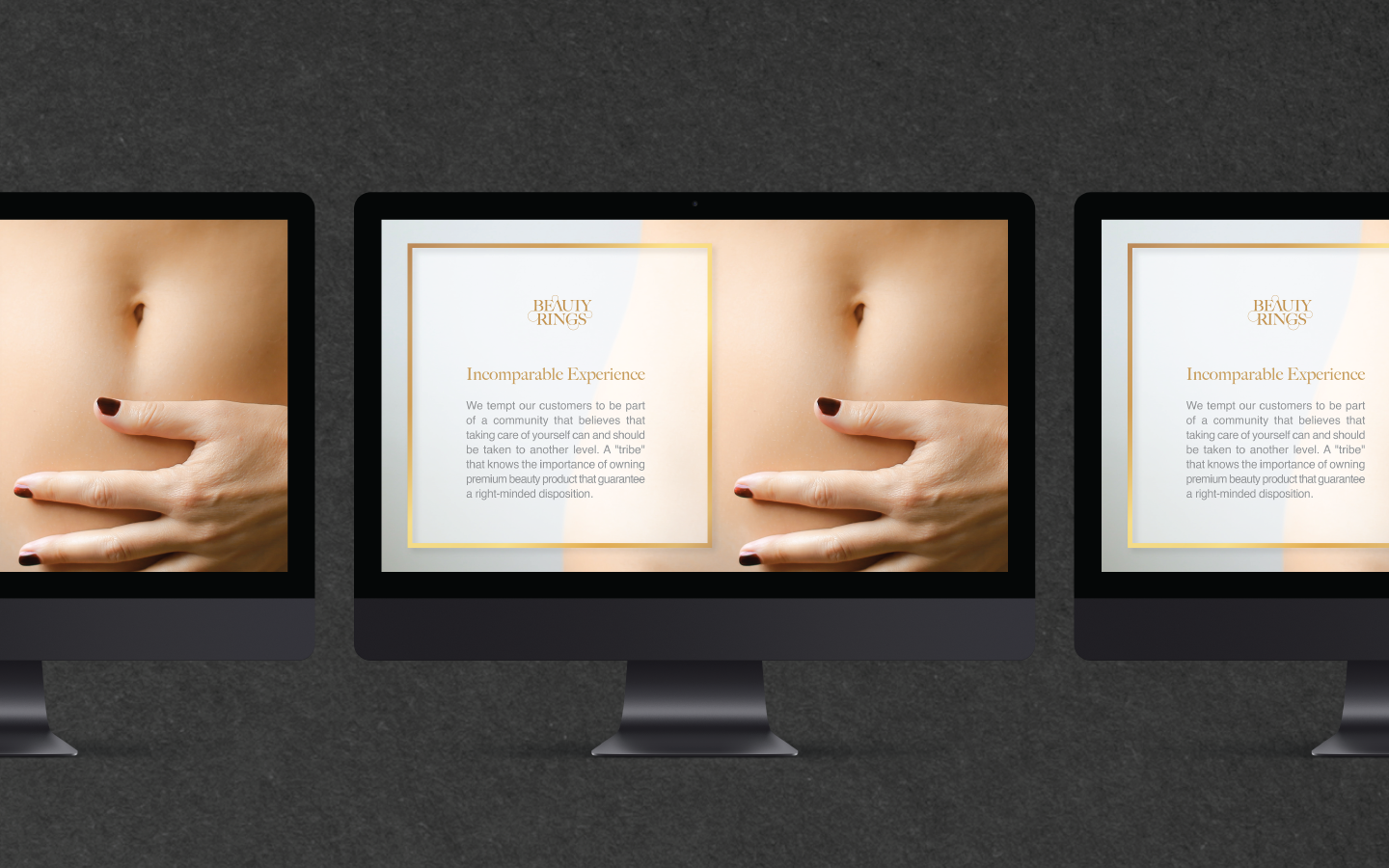 Design de logotipo e identidade visual corporativa e comunicação gráfica da marca Beauty rings