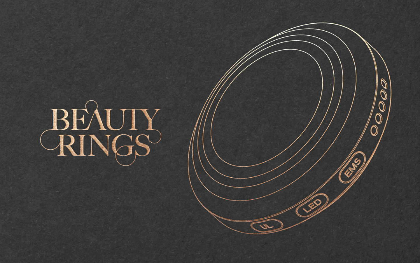 Design de logotipo e identidade visual corporativa e comunicação gráfica da marca Beauty rings